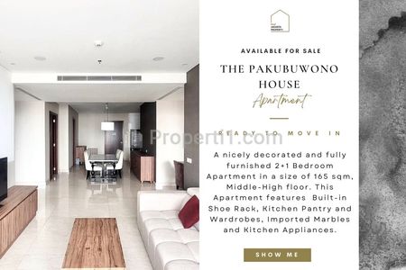 Jual Cepat Apartemen Pakubuwono House, 2+1BR 165sqm, High Floor, Best Price Guaranteed