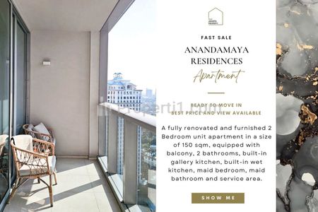Fast Sale : Anandamaya Apartment, 2BR 150sqm, RARE UNIT, Best Price Guaranteed