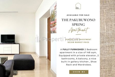 Jual Cepat Apartemen Pakubuwono Spring, 2BR 148 m2, High Floor & Facing Swimming Pool! Harga Termurah!