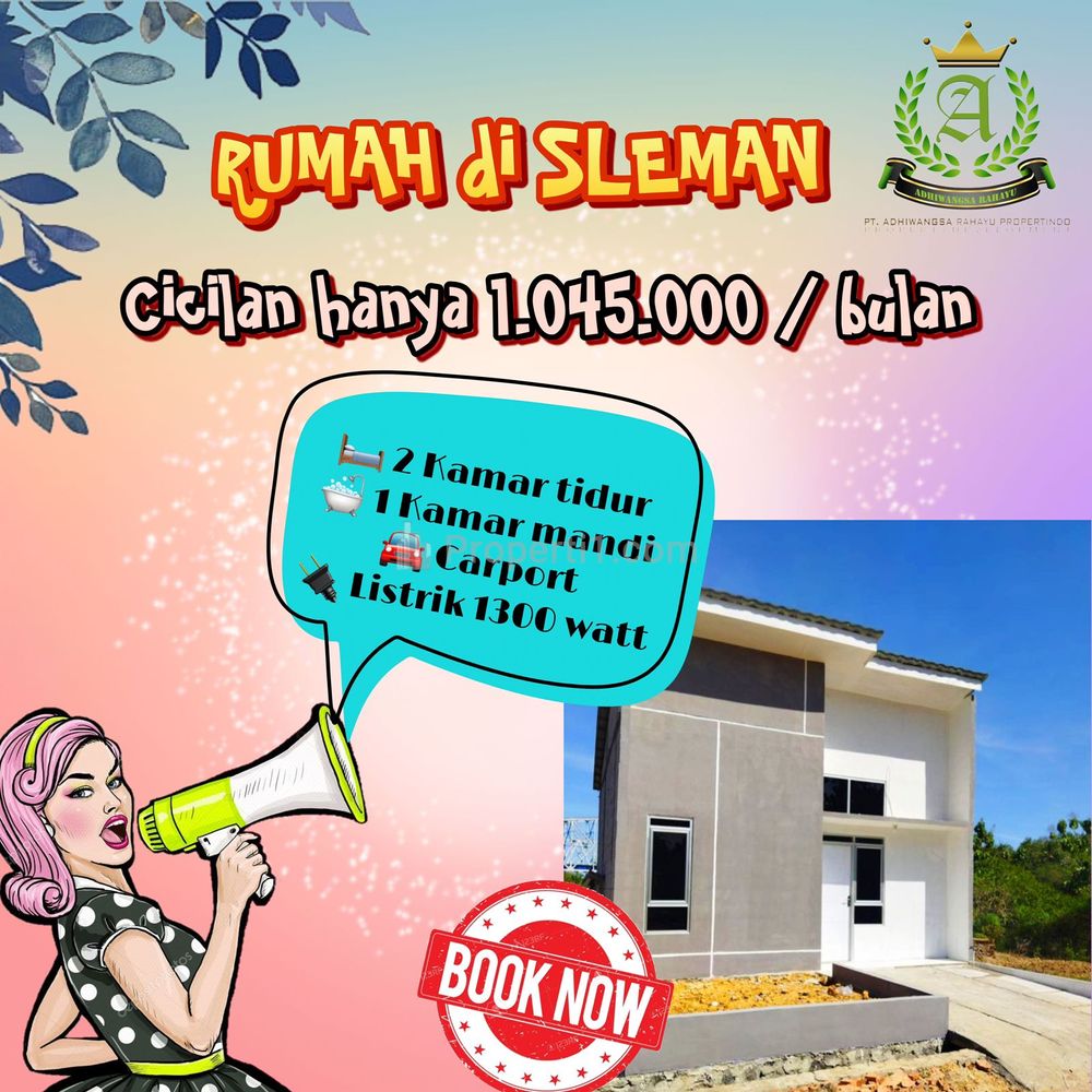 Dijual Rumah Subsidi Tipe 30/60 di Sleman Yogyakarya KPR Angsuran 1 Jutaan