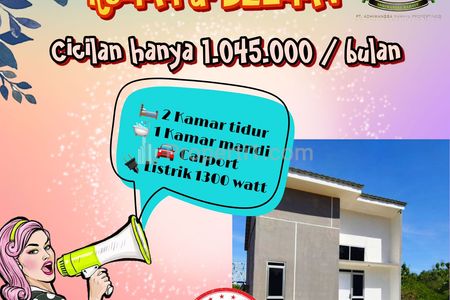 Dijual Rumah Subsidi Tipe 30/60 di Sleman Yogyakarya KPR Angsuran 1 Jutaan