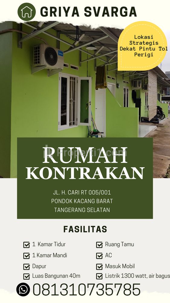 Disewakan Rumah Kontrakan dengan AC di  Graha Raya Bintaro