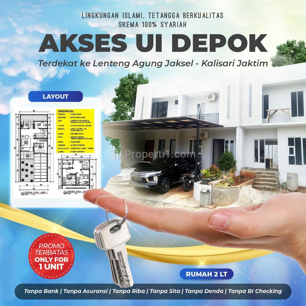 Rumah Dijual di Cimanggis Depok, dekat Stasiun UI dan Stasiun Universitas Pancasila