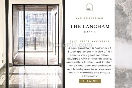 Fast Sale: The Langham Residence Apartment, 3+1BR 351sqm, Brand New, High Floor! VERY RARE UNIT! Also Avail 523sqm for Sale! BEST PRICE GUARANTEED!