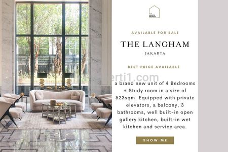 Fast Sale: The Langham Residence, 4+1BR 523sqm, RARE UNIT, High Floor, Brand New and Ready to Move In! Also Avail 351sqm for Sale! BEST PRICE!