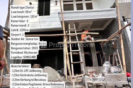 Dijual Rumah 2 Lantai On Progress di Jatibening Bekasi