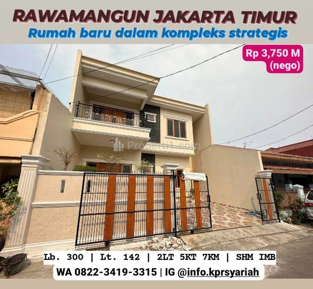 Dijual Rumah Baru dalam Komplek Strategis di Rawamangun Jakarta Timur, Luas Tanah 142m2