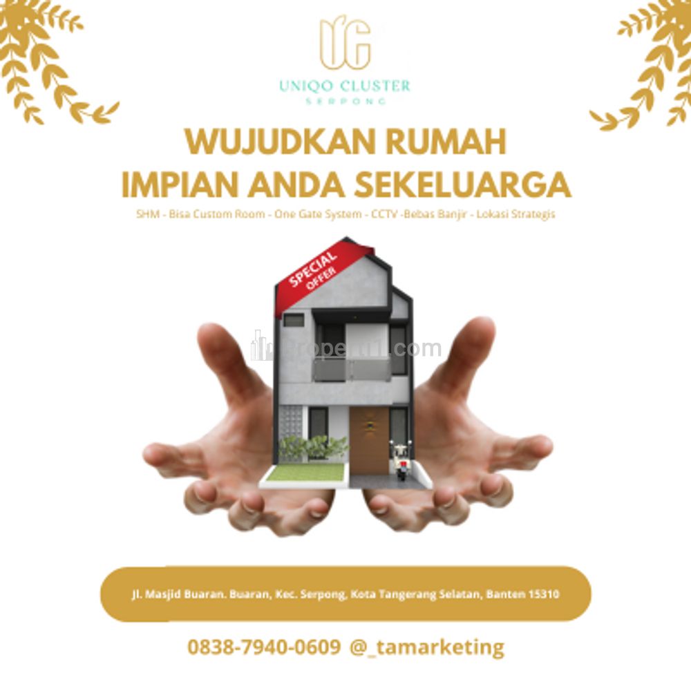 Dijual Rumah Nyaman dengan Harga Terjangkau di Tangerang Selatan - Uniqo Cluster Serpong - Luas Tanah 78m2, Luas Bangunan 55m2