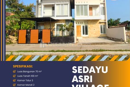 Dijual Cepat Rumah Modern 2 Lantai View Sawah di Bantul Jogja - Sedayu Asri Village