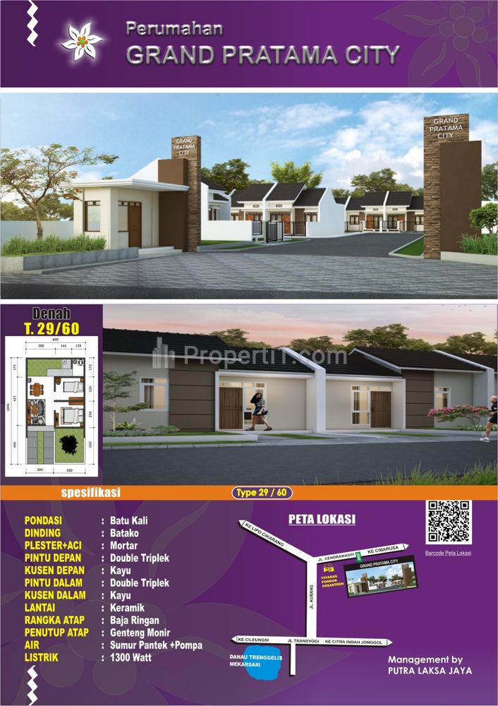Dijual Rumah Cluster di Ejip Cikarang Selatan - Grand Pratama City