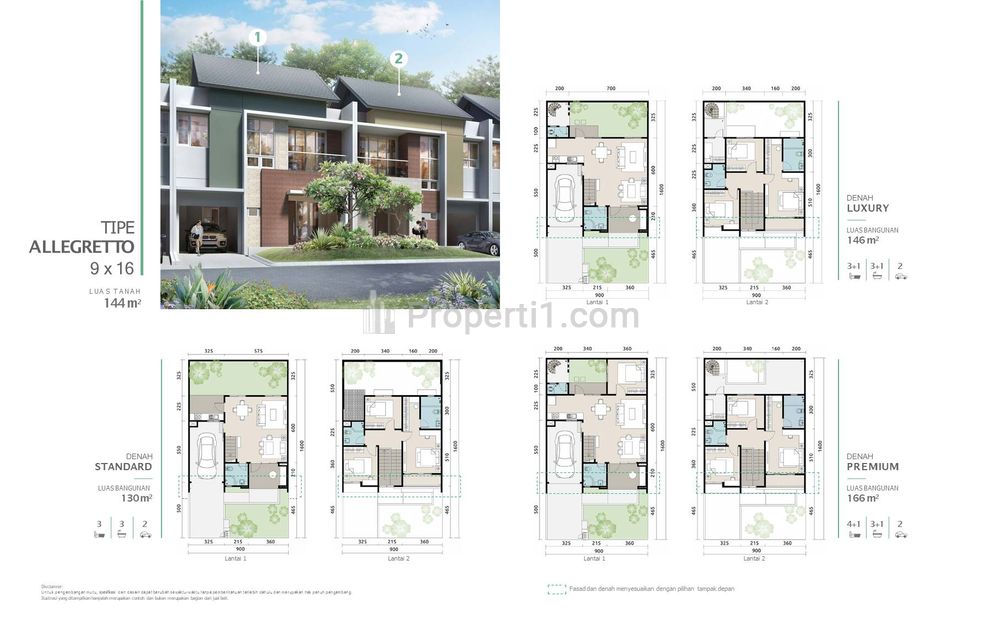 Dijual Rumah Cluster Vivaldi di Gading Serpong Tangerang Tipe 9x16
