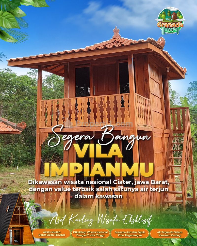 Jual Tanah Wisata Air Terjun Granada Waterfall Ciater Subang, Bisa Bangun Villa Wisata