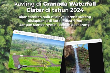 Jual Tanah Wisata Air Terjun Granada Waterfall Ciater Subang, Bisa Bangun Villa Wisata