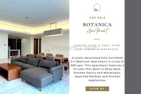 Fast Sale Botanica Apartment, 3+1BR 288sqm, Facing SCBD/Pool View, RARE UNIT, Also Avail 2/2+1/3/Townhouse/Combined Units for Sale! IN HOUSE MARKETING