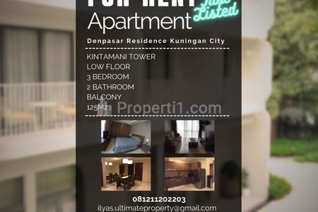 Sewa Apartemen Kuningan City Denpasar Residence 3+1 Bedrooms Full Furnished