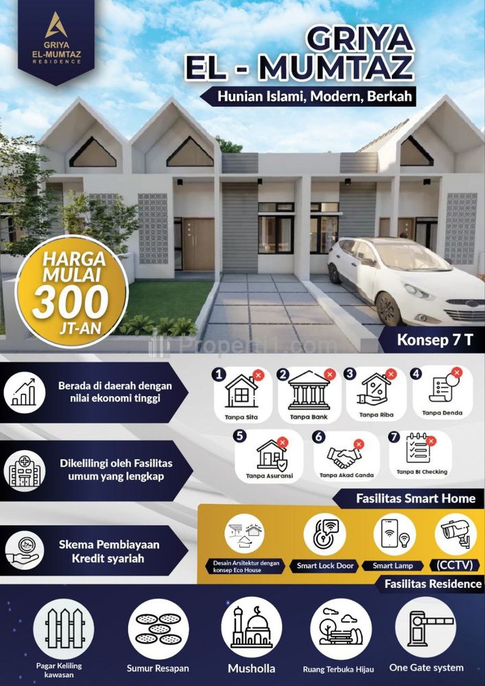 Jual Rumah Hunian Islami Griya Elmumtaz Residence di Sukaragam Serang Baru Bekasi, Lokasi Strategis, Tanpa Bi Cheking, Tanpa Denda, Tanpa Riba