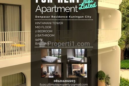 Sewa Apartemen Kuningan City Denpasar Residence 2+1 Bedrooms Fully Furnished