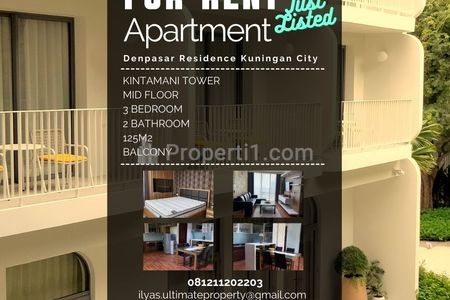 Sewa Apartemen Denpasar Residence Kuningan City 3+1 Bedrooms Fully Furnished