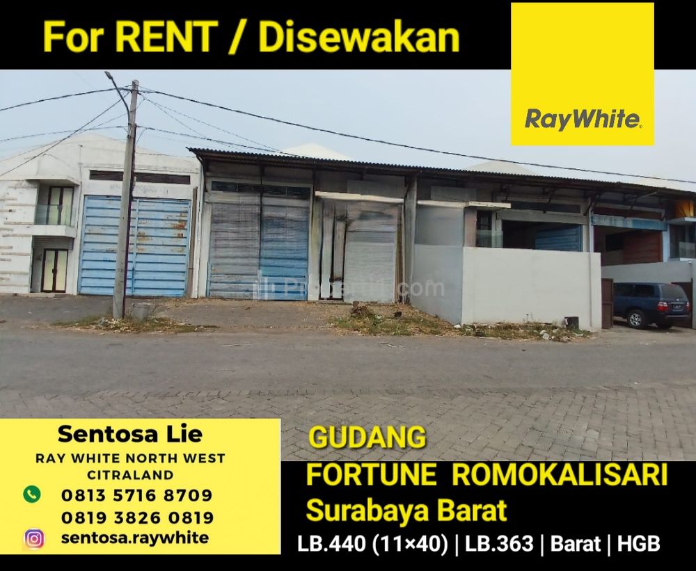 Disewakan Gudang Fortune Romokalisari Benowo Surabaya Plus Ruang Kantor 2 Lantai Luas Tanah 440