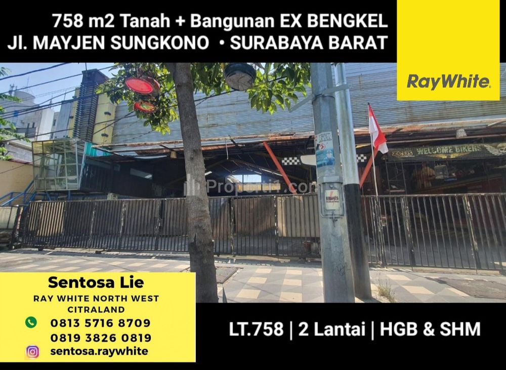 Dijual Tanah 758 m2 Ex Bengkel Jalan Mayjen Sungkono Surabaya - Strategis Nol Jalan Raya Komersial area dekat Ciputra World Mall, Mayapada Hospital