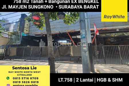 Dijual Tanah 758 m2 Ex Bengkel Jalan Mayjen Sungkono Surabaya - Strategis Nol Jalan Raya Komersial area dekat Ciputra World Mall, Mayapada Hospital