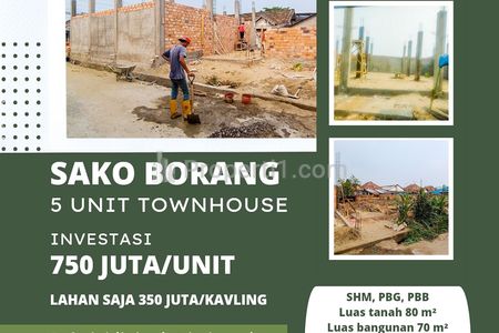Dijual Townhouse Baru 5 Unit di Jl. Sematang Borang Kota Palembang Dekat Pasar Perumnas Sako, RS Charitas Hospital, Indogrosir Palembang