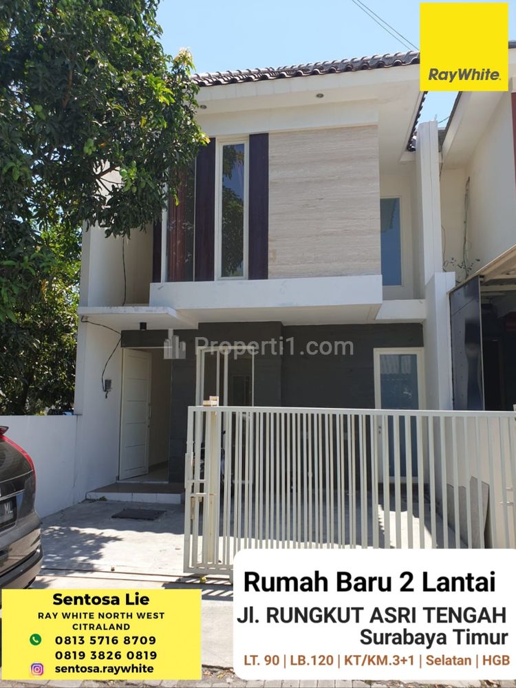 Dijual Rumah Rungkut Asri Tengah Surabaya Timur - Modern 2 Lantai BONUS 3 Unit AC, Tandon Air STRATEGIS Dekat TRANS Mart Rungkut