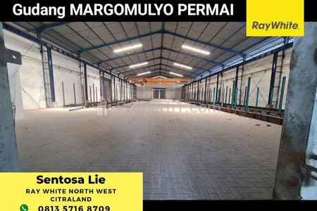 Dijual Gudang Margomulyo Permai Surabaya Barat Strategis dekat Akses Jalan TOL, Luas Tanah 3500 m2