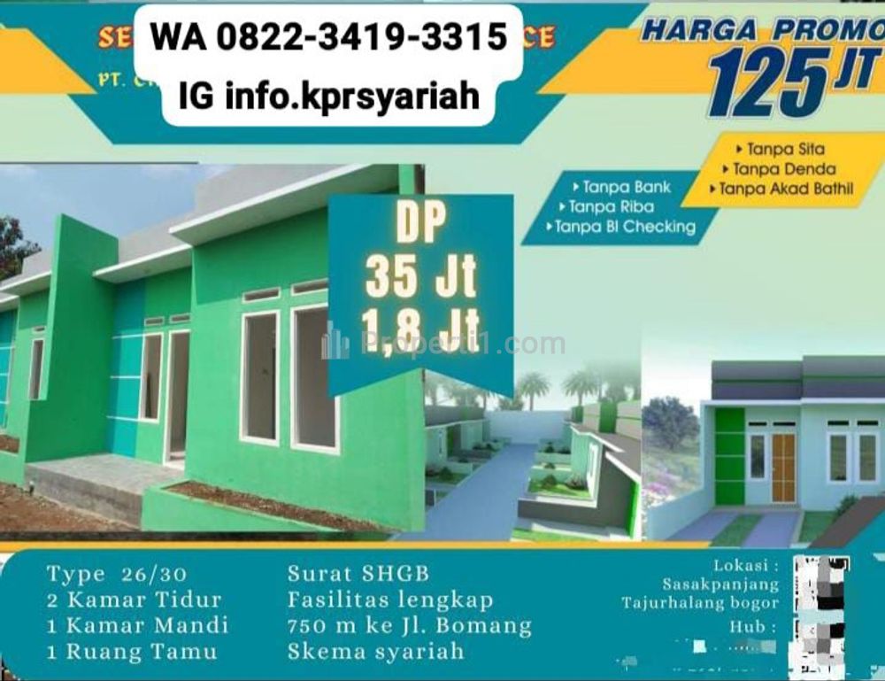 Dijual Rumah 100 Jutaan Strategis dekat Bomang Tajurhalang Bogor