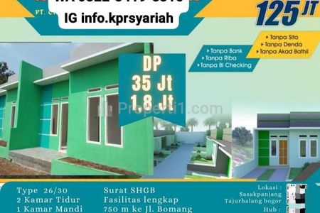 Dijual Rumah 100 Jutaan Strategis dekat Bomang Tajurhalang Bogor