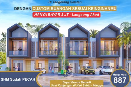 Rumah 2 Lantai Dijual di The Royal Dago 2 Benda Baru, Pamulang, Tangerang Selatan