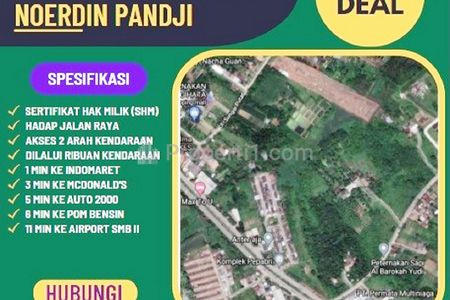 Dijual Tanah 12 Hektar di Soak Simpur Jalan Baru Bandara Sukarami Palembang