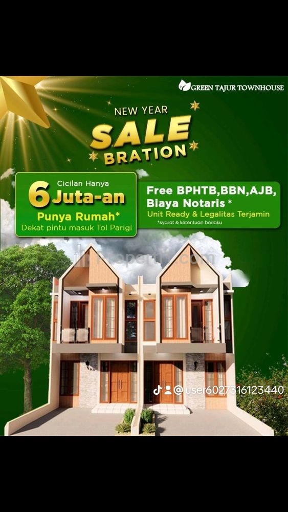 Fast Sale! Green Tajur Townhouse, Rumah 2 Lantai Ekslusive, Murah di Kota Tangerang, Dekat Akses Tol & Busway - Harus Terjual, Sisa 3 Unit Lagi, Yuk!!