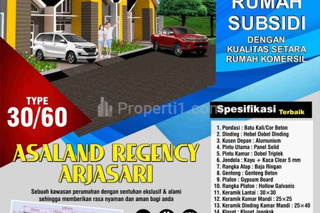 Dijual Rumah Subsidi di Depan Kantor Kecamatan Arjasari Bandung Selatan - Asaland Regency Arjasari