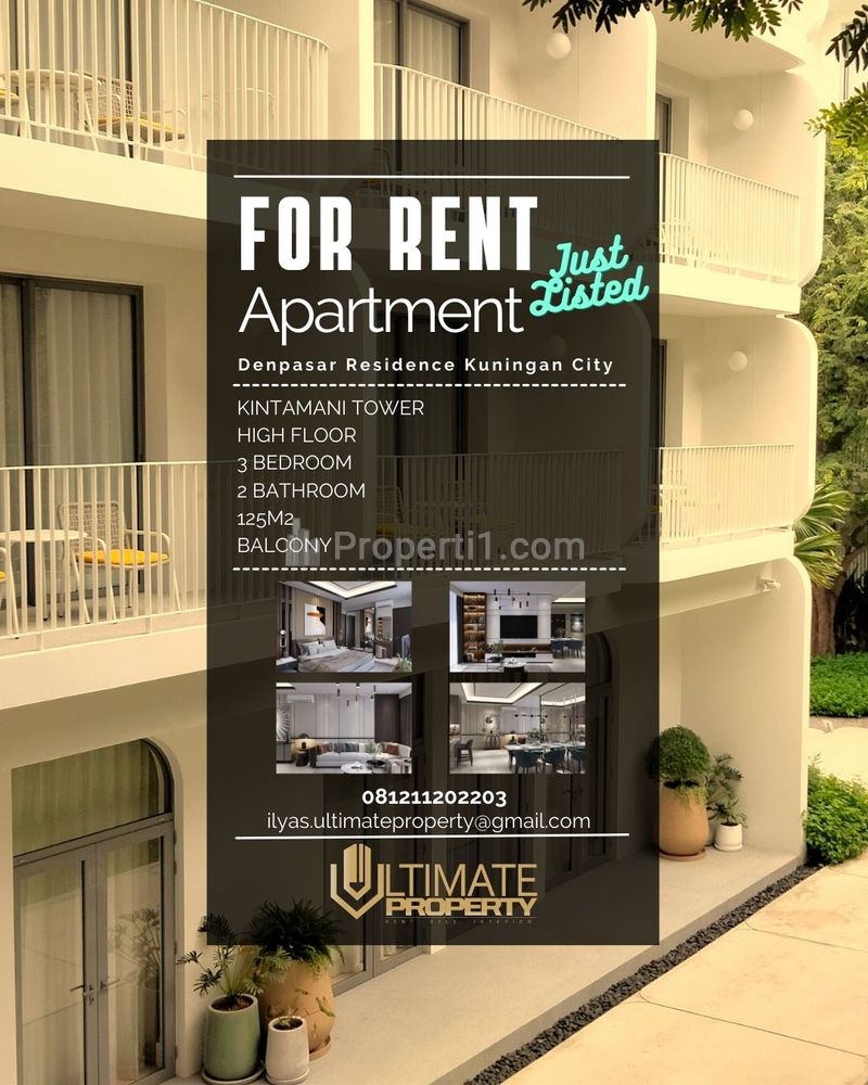 Sewa Apartemen Denpasar Residence Kuningan City Jakarta Selatan 3+1 Bedrooms Fully Furnished