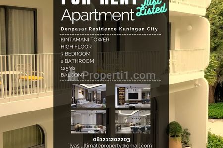 Sewa Apartemen Denpasar Residence Kuningan City Jakarta Selatan 3+1 Bedrooms Fully Furnished