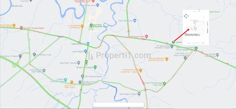 Jual Cepat Tanah di Desa Cabean Ngawi Jawa Timur, Lokasi Strategis