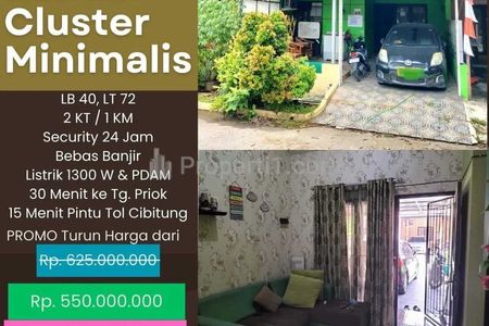 Dijual Rumah Modern Minimalis Cluster Harapan Mulya, Tarumajaya, Kabupaten Bekasi