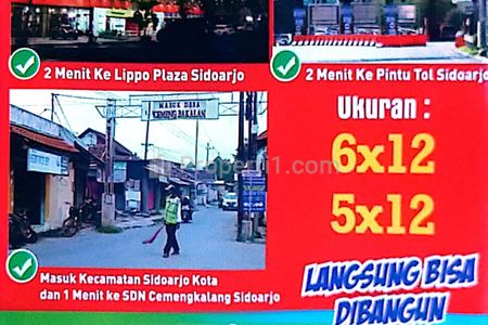 Jual Tanah Kavling Pekarangan Murah di Cemengbakalan Sidoarjo Kota dekat Tol & Samsat Sidoarjo