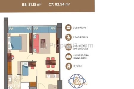 Dijual Apartemen Orange County Tower Westwood Cikarang - 2 Bedroom Semi Furnished