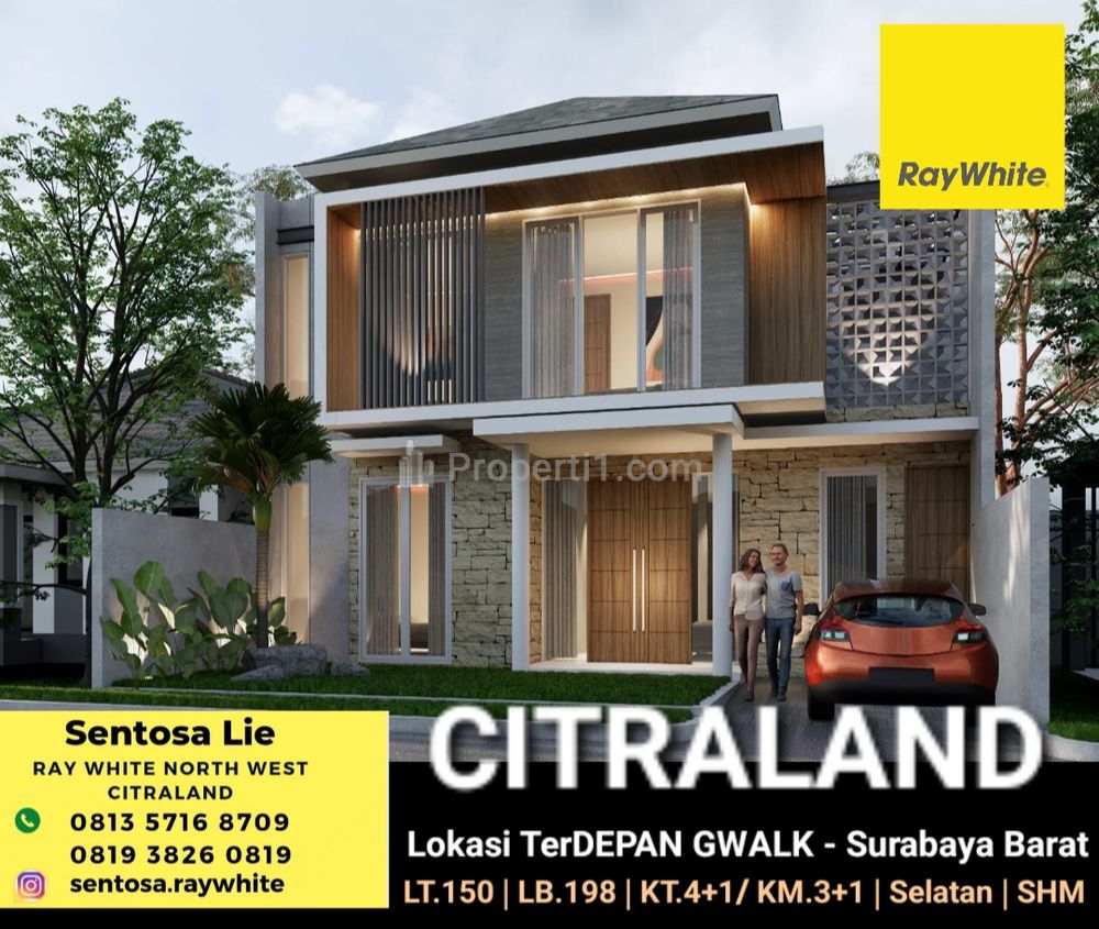 Jual Rumah di Citraland Surabaya Barat Lokasi TerDEPAN Dekat GWalk, Sekolah Ciputra - Modern Minimalis 2 Lantai - Surat SHM