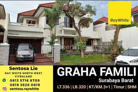 Dijual Rumah Graha Family - Graha Famili Surabaya Barat - BARU Renov Cantik - TerMURAH - LUAS dekat Pakuwon Mall, National Hospital, Akses Tol Satelit