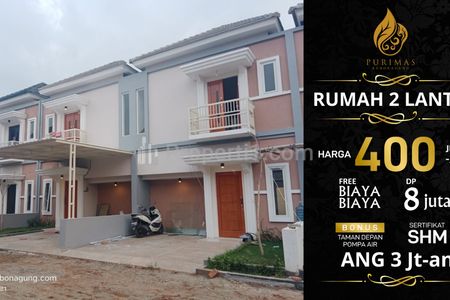 Jual Rumah Murah 2 Lantai 400 Jutaan SHM DP 8 Juta Free Biaya-biaya Nol Jalan Raya Puri Mojokerto