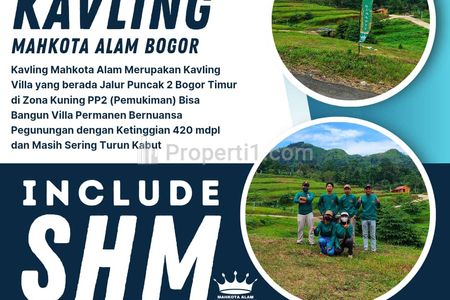 Jual Tanah Kavling Villa Murah SHM Hanya 60 Jutaan di Bogor Timur