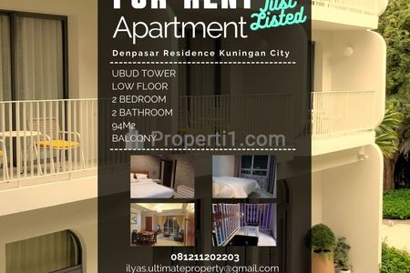 Sewa Denpasar Residence Kuningan City Jakarta Selatan 2+1 Bedrooms Fully Furnished