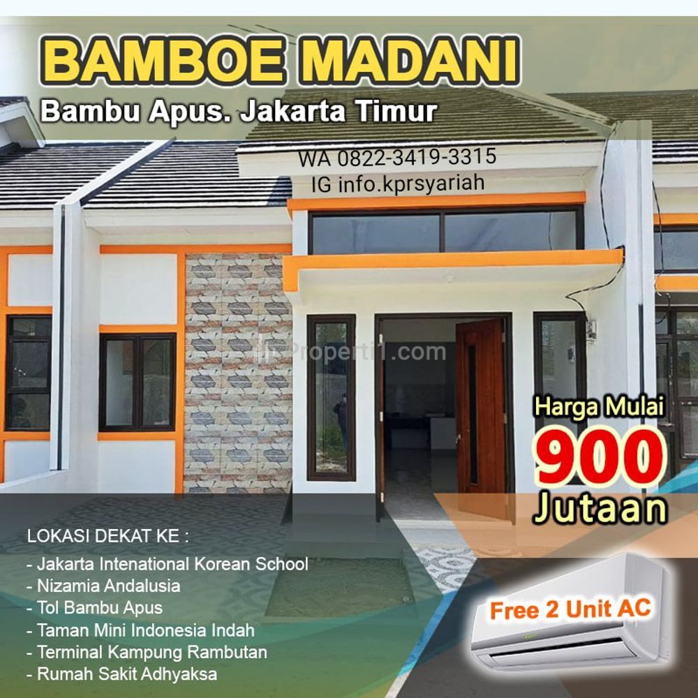Dijual Rumah Cluster Madani Residence Bambu Apus Jakarta Timur dekat TMII