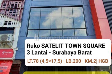 Dijual Ruko Satelit Town Square - Nol Jalan Raya Sukomanunggal Surabaya Barat - Parkiran Mobil Luas
