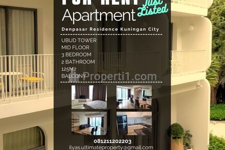 Sewa Apartemen Denpasar Residence 3+1 Bedrooms Kuningan City Jakarta Selatan Full Furnished