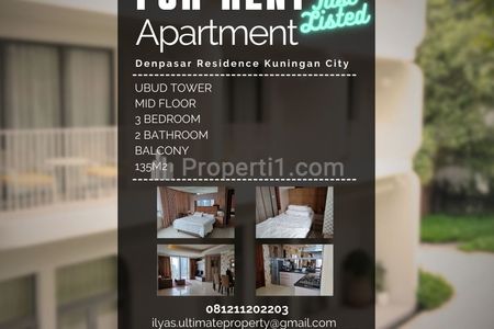 Sewa Apartemen Denpasar Residence Kuningan City Jakarta Selatan 3+1 Bedrooms Full Furnished