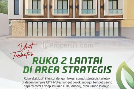Dijual Ruko 2 Lantai di Depan Kampus UNY Wates Yogyakarta